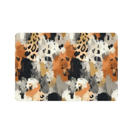 Chic Pet Food Mat, Stylish Waterproof Dog Feeding Mat, Modern Cat Bowl Mat, Animal Print Pet Accessory, Easy Clean Meal Mat
