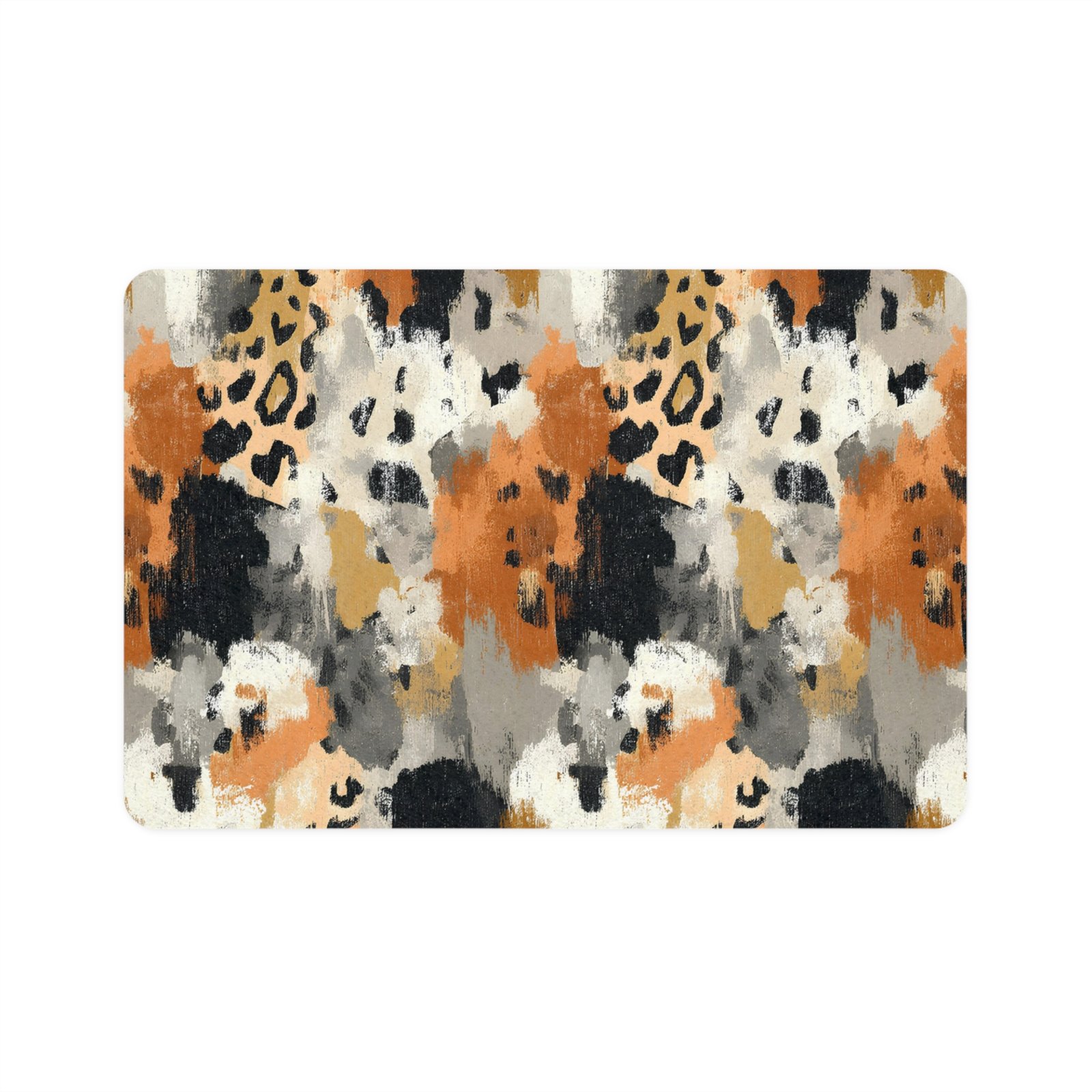 Chic Pet Food Mat, Stylish Waterproof Dog Feeding Mat, Modern Cat Bowl Mat, Animal Print Pet Accessory, Easy Clean Meal Mat