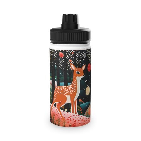 Nature-Inspired Stainless Steel Water Bottle | Eco-Friendly, Unique Design, Sports Lid, Camping, Hiking, Gift