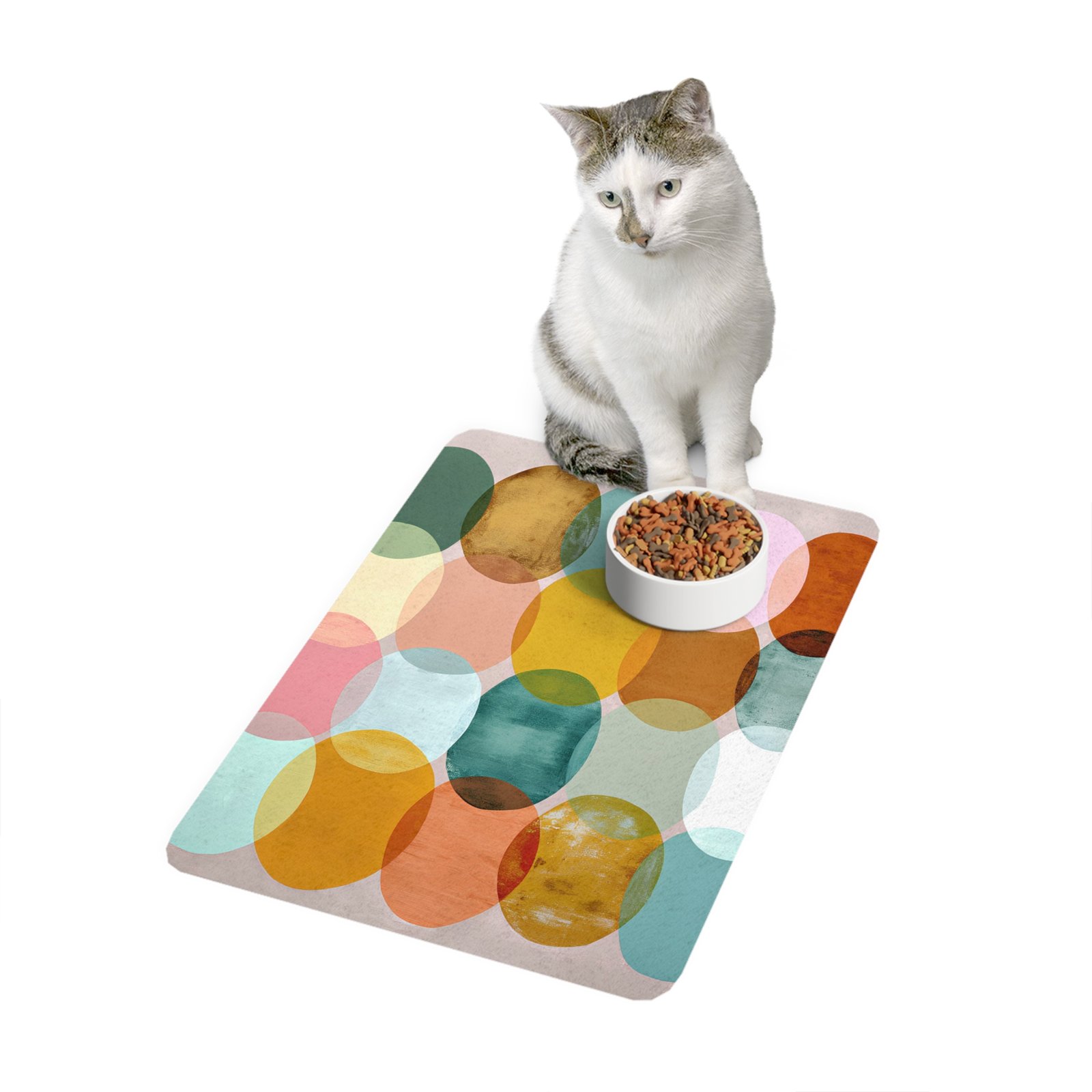 Stylish Pet Food Mat, Modern Dog Feeding Station, Vibrant Cat Food Tray, Chic Pet Decor, Colorful Animal Feeding Mat - Image 3