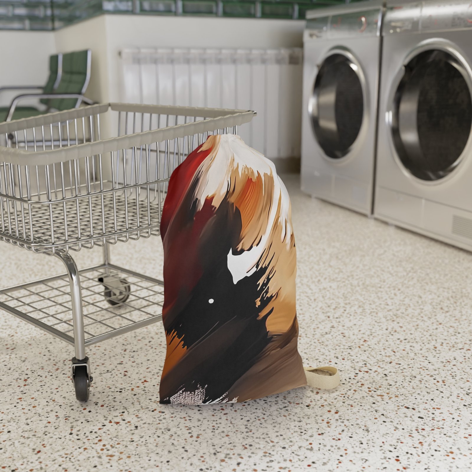 Chic Abstract Laundry Bag, Stylish Hamper, Modern Laundry Storage, Unique Gift for Students, Boho Home Decor, Laundry Day Essential - Image 3