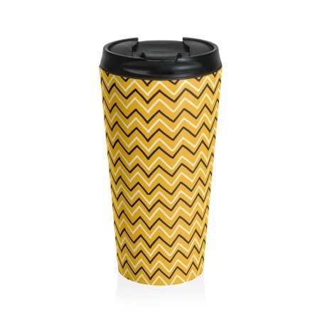 Chevron Pattern Stainless Steel Travel Mug, Stylish Coffee Cup, On-the-Go Tea Mug, Great Gift for Travelers, Perfect for Everyday Use