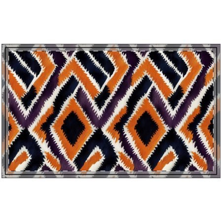Vibrant Geometric Polyester Doormat, Stylish Entryway Mat, Halloween Decor, Home Accent, Modern Design, Indoor/Outdoor Use