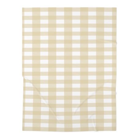 Cozy Gingham Baby Swaddle Blanket | Soft Nursery Wrap, Newborn Gift, Baby Shower Essential, Beige Checkered Design