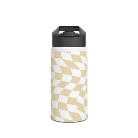 Wavy Pattern Stainless Steel Water Bottle, Stylish Hydration, Eco-Friendly Travel Mug, Unique Gift for Adventurers, Reusable Drink Container