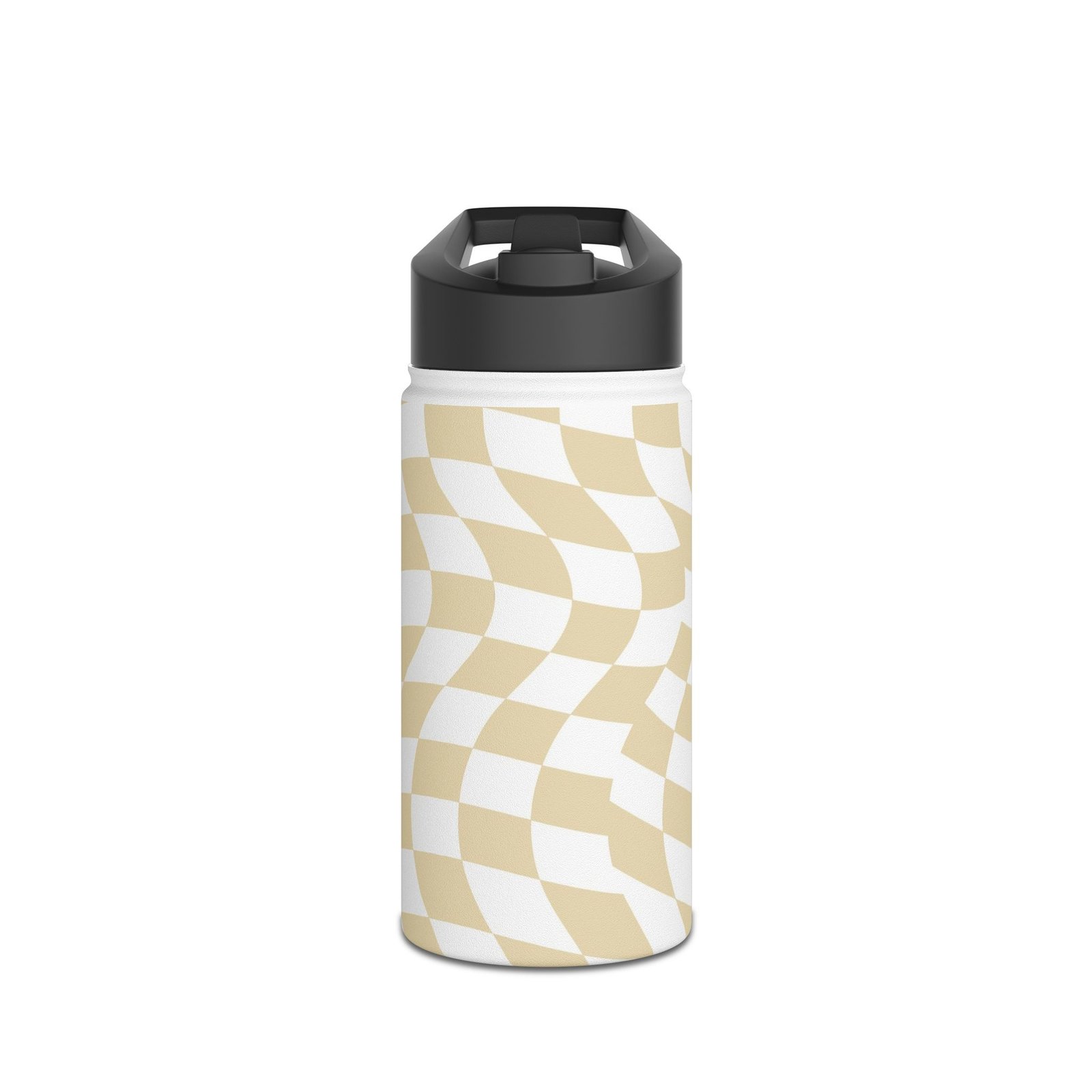 Wavy Pattern Stainless Steel Water Bottle, Stylish Hydration, Eco-Friendly Travel Mug, Unique Gift for Adventurers, Reusable Drink Container
