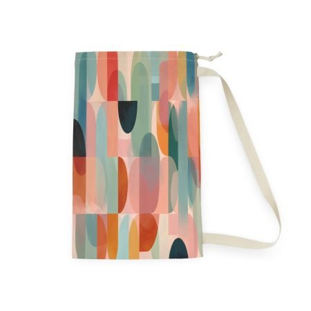 Chic Abstract Laundry Bag, Colorful Wash Storage, Trendy Hamper, Unique Home Organization, Modern Art Decor
