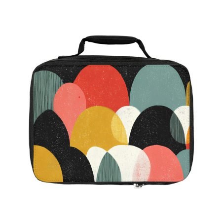Colorful Geometric Design Lunch Bag, Insulated Meal Carrier, School Lunchbox, Eco-Friendly Tote, Perfect for Kids and Adults