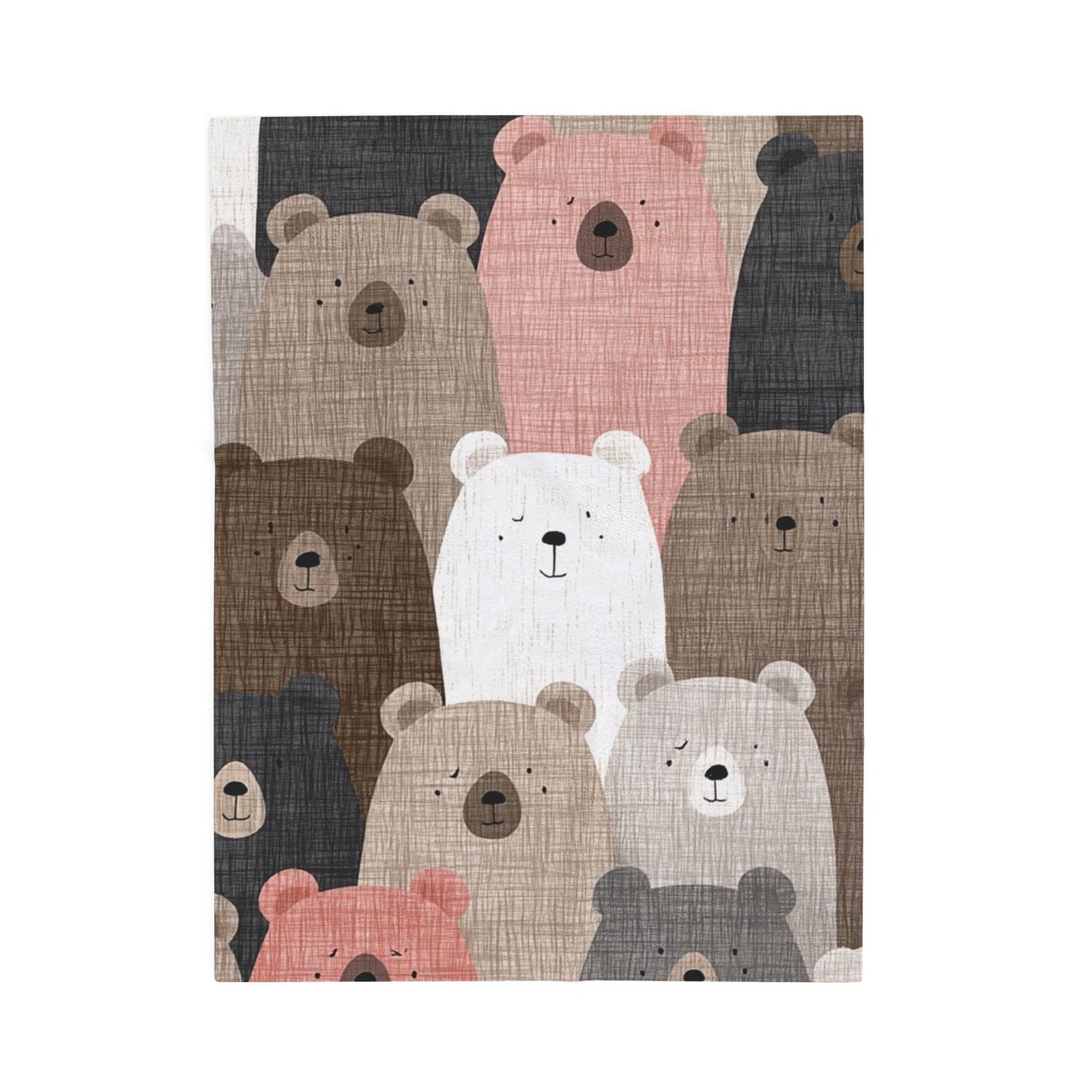 Cozy Bear-Themed Velveteen Plush Blanket | Soft Throw for Kids, Nursery Décor, Baby Shower Gift, Animal Print | Perfect for Cuddling