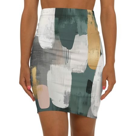Chic Abstract Patterned Pencil Skirt, Stylish Work Skirt, Women's Bodycon Skirt, Modern Fashion, Casual Evening Wear