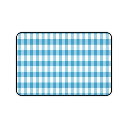Blue Gingham Desk Mat - Stylish Desk Accessory, Home Office Decor, Gift for Students, Work from Home Setup, Desk Accessories