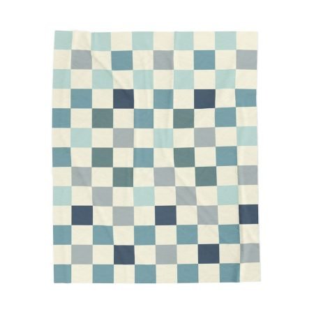 Cozy Velveteen Plush Blanket, Soft Throw Blanket for Home, Warm Gift for Holidays, Checkered Blanket for Couch, Bedding Decor