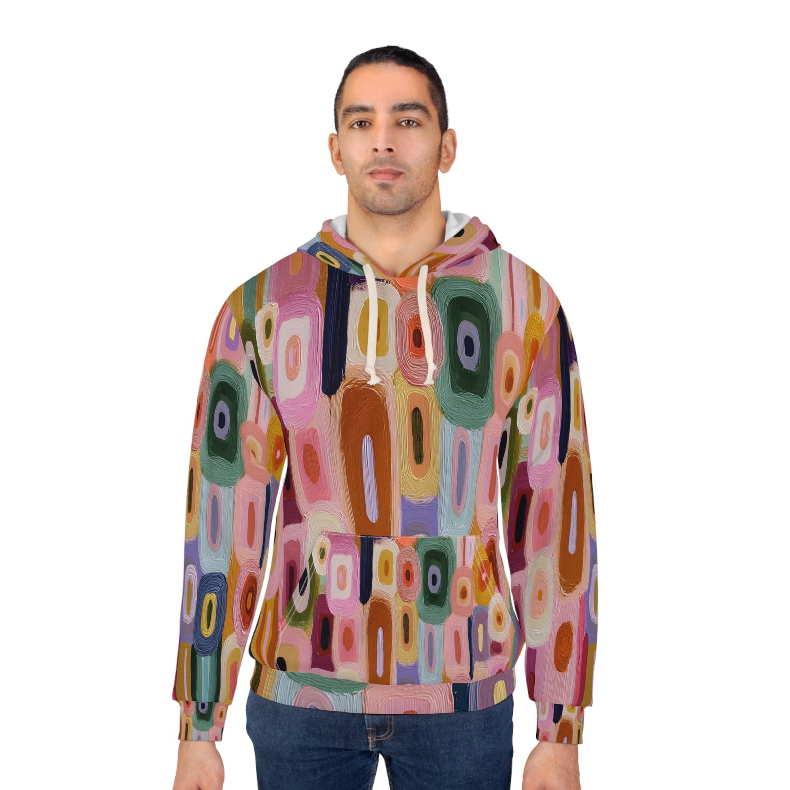 Vibrant Abstract Pullover Hoodie, Cozy Casual Wear, Great for Art Lovers, Trendy Gift for Her, Perfect for Fall and Winter - Image 4