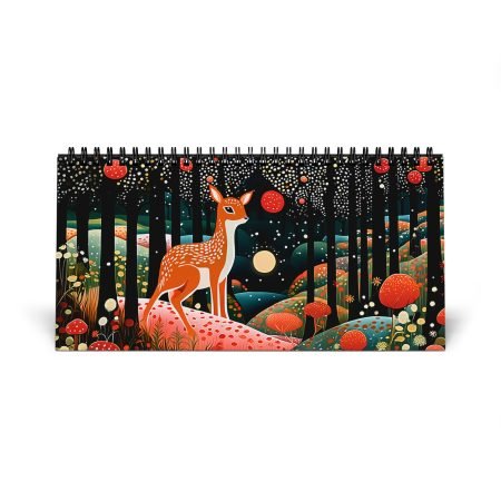 2025 Desktop Calendar with Enchanting Forest Design, Decorative Calendar, Gift for Nature Lovers, Home Office Decor, Wall Calendar