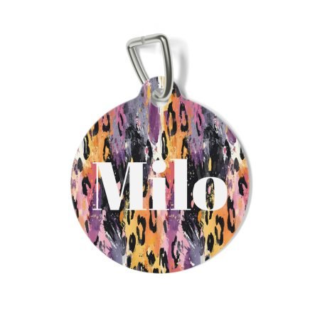 Colorful Animal Print Pet Tag, Personalized Pet ID Tag, Charming Dog Tag, Stylish Cat Tag