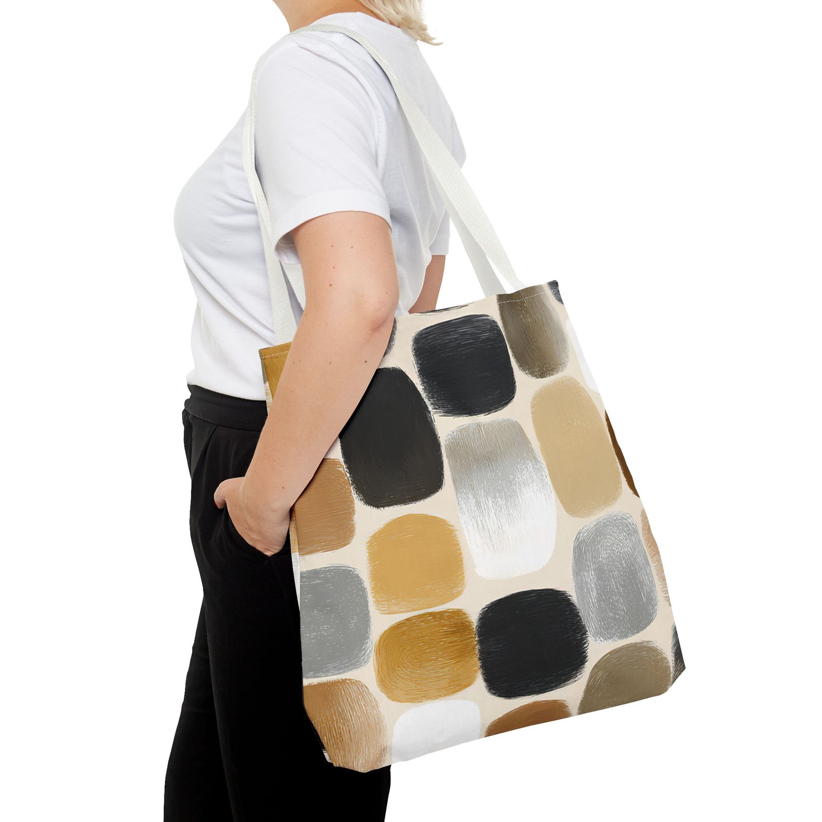 Chic Abstract Tote Bag, Stylish Reusable Shopping Bag, Fashionable Handbag for Everyday Use, Eco-Friendly Gift, Minimalist Tote - Image 36