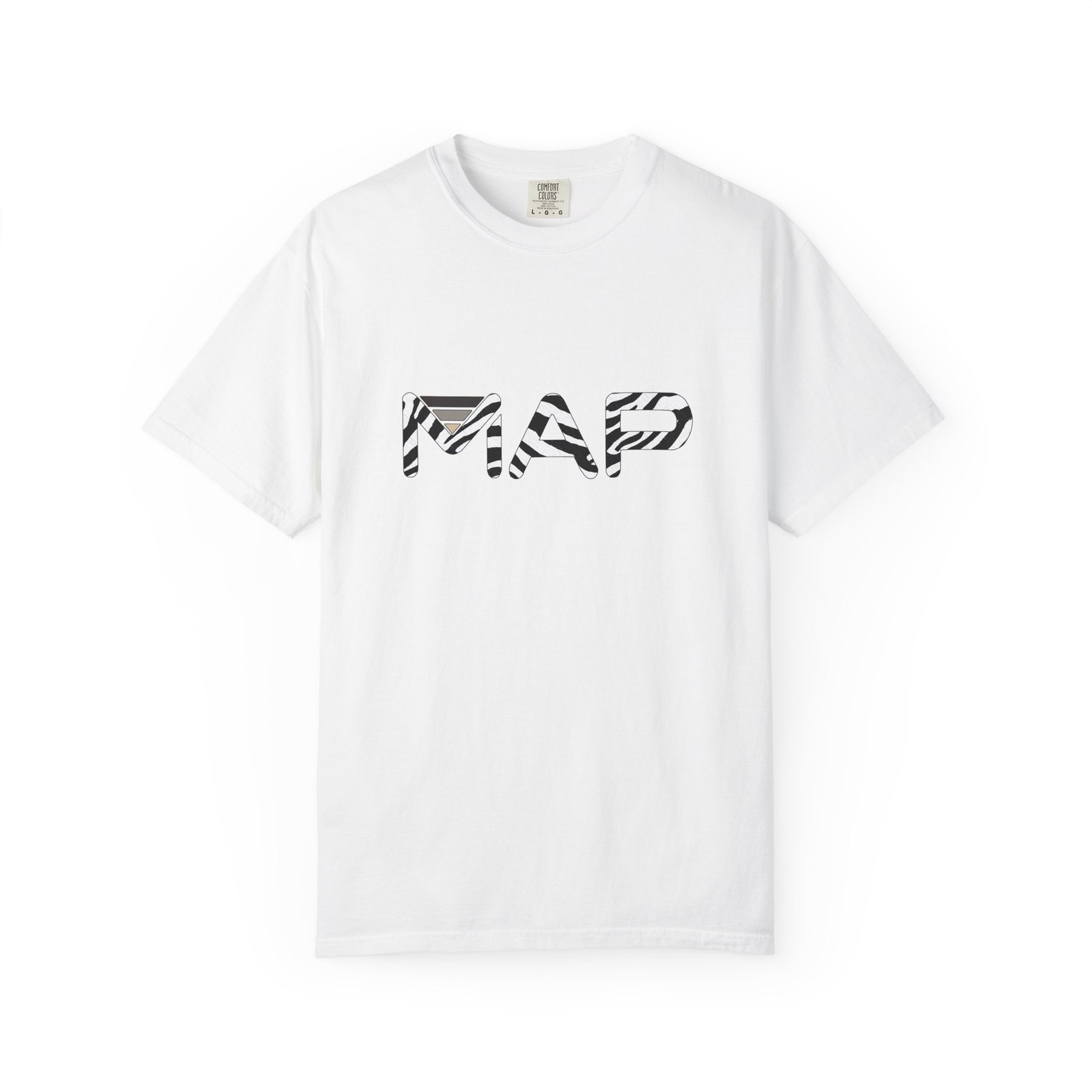 Stylish Garment-Dyed Tee with MAP Design, Casual Wear, Streetwear, Travel Apparel, Gift for Adventurers, Unique Layering Piece