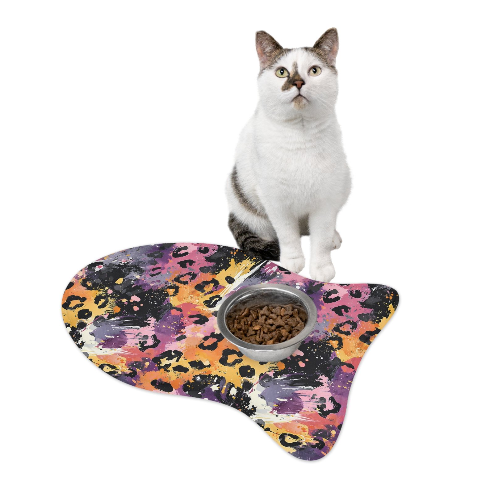 Colorful Leopard Print Pet Feeding Mats, Cat and Dog Bowl Mats, Non-Slip Feeding Pads, Pet Accessories for Home, Gifts for Animal Lovers - Image 10
