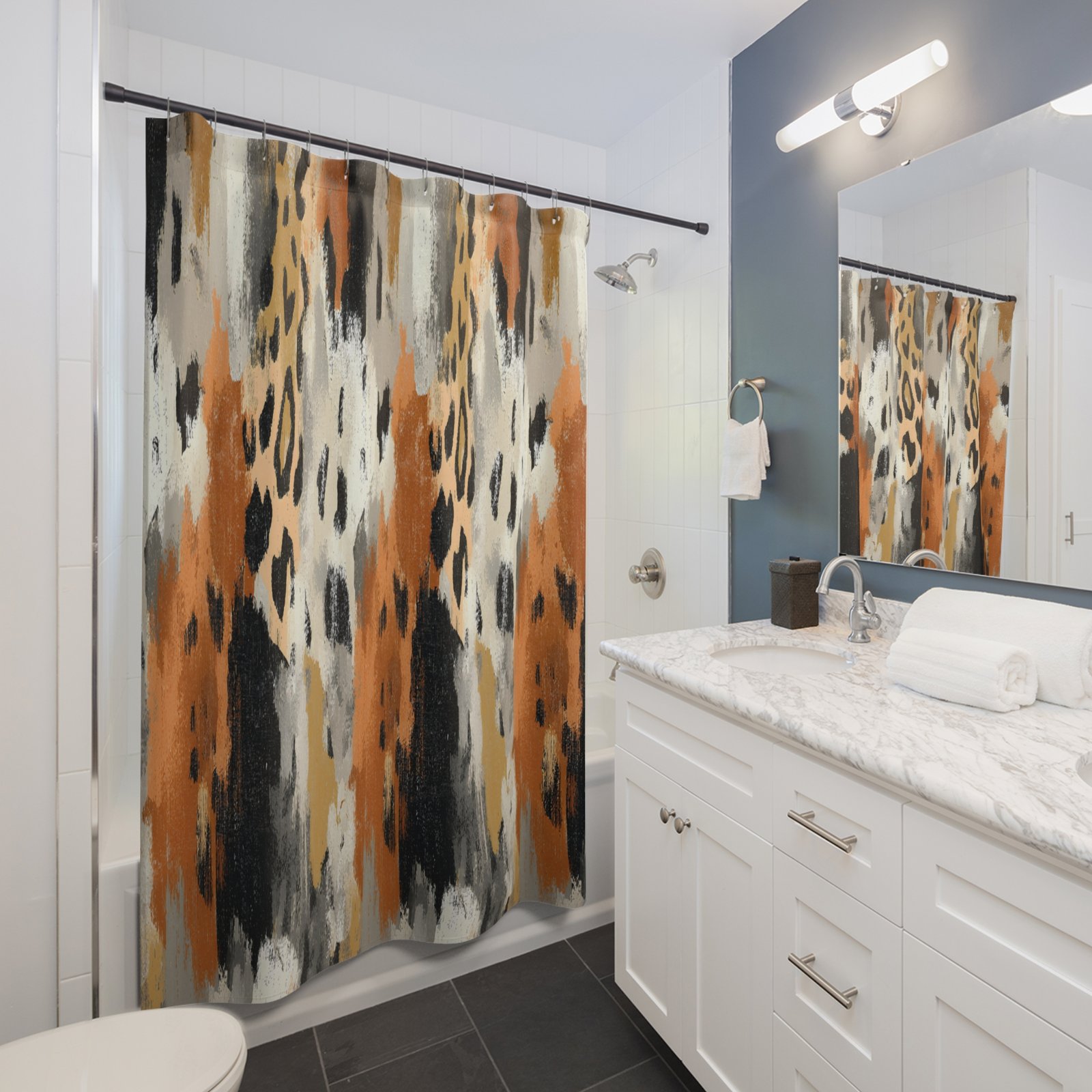 Bold Abstract Animal Print Shower Curtains - Modern Bathroom Decor, Boho Style, Unique Home Accessory, Gift for Homeowners - Image 3