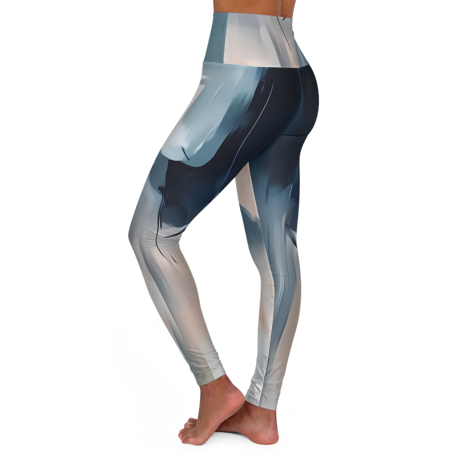 Artistic High Waisted Yoga Leggings for Comfort & Style, Fitness Fashion, Activewear, Gift for Yoga Lovers, Workout Leggings, Trendy - Image 3