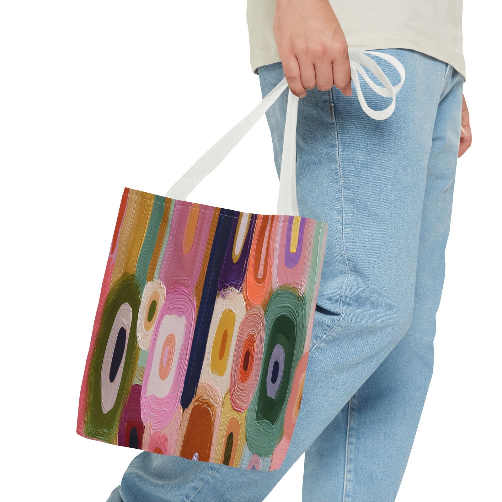 Colorful Abstract Tote Bag, Chic Handbag for Everyday Use, Stylish Beach Tote, Perfect Gift for Art Lovers, Travel Accessory - Image 11