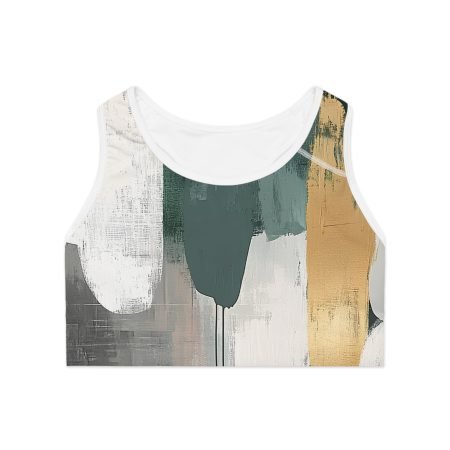Trendy AOP Sports Bra | Abstract Art Style | Workout, Yoga, Fitness, Gifts, Athleisure