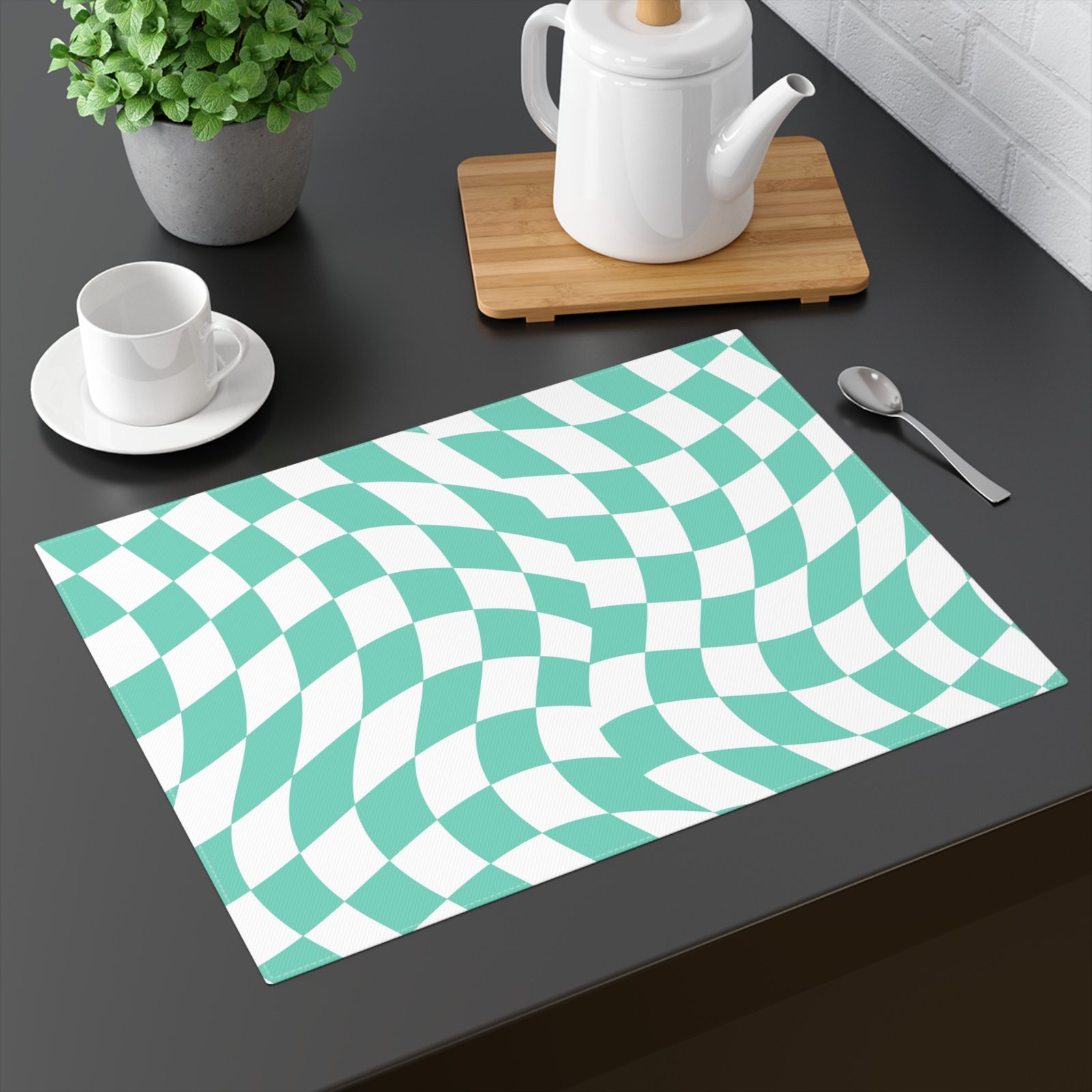 Stylish Checkered Placemat, Modern Dining Table Decor, Kitchen Table Setting, Perfect for Home, Gifts, Holiday Celebrations - Image 2