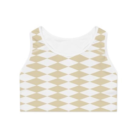 Stylish Diamond Pattern Sports Bra, Fitness Gear, Activewear, Gym Top, Workout Clothes, Fashion Bra