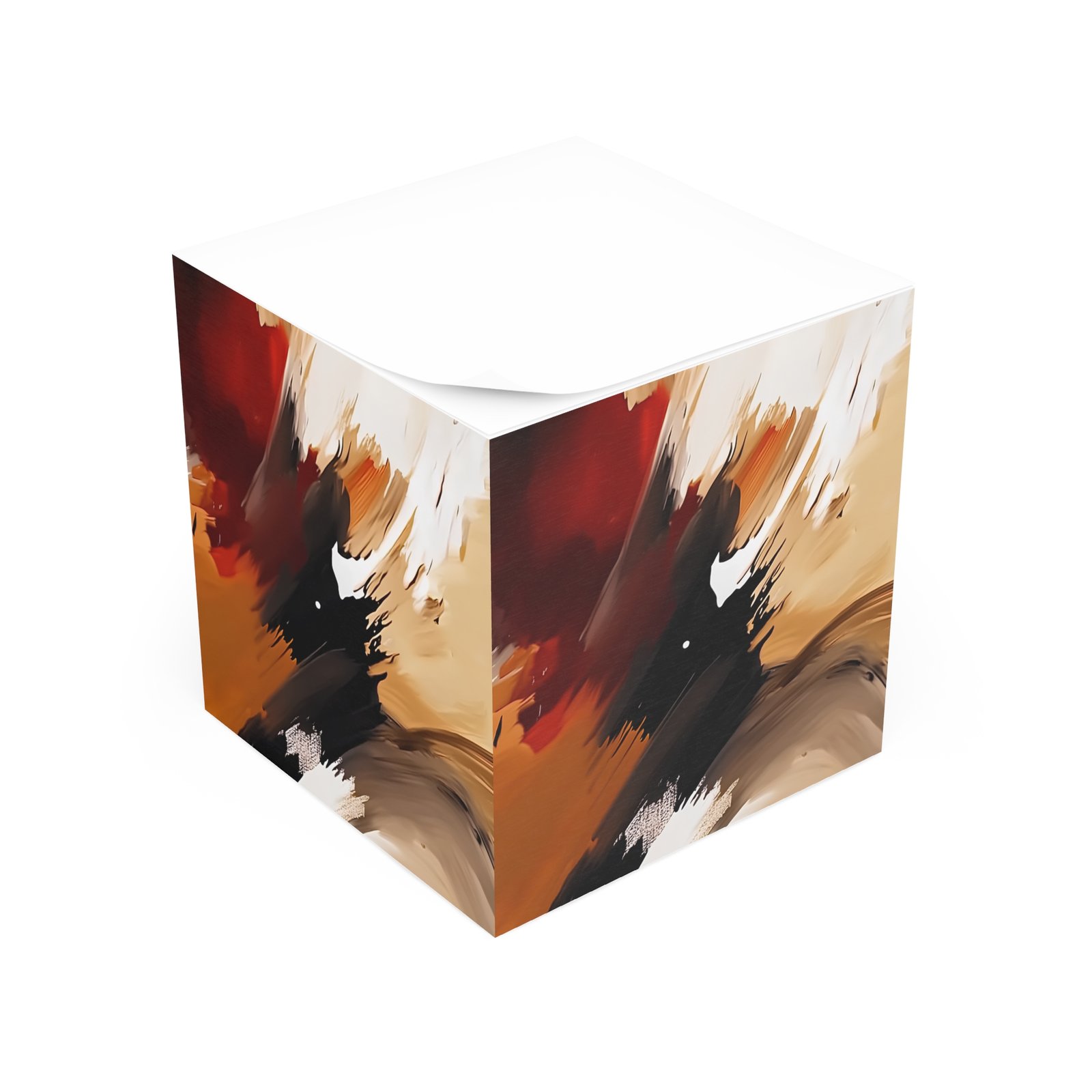 Abstract Art Note Cube, Modern Desk Accessory, Stylish Memo Cube, Unique Home Office Gift, Creative Writing Block - Image 2