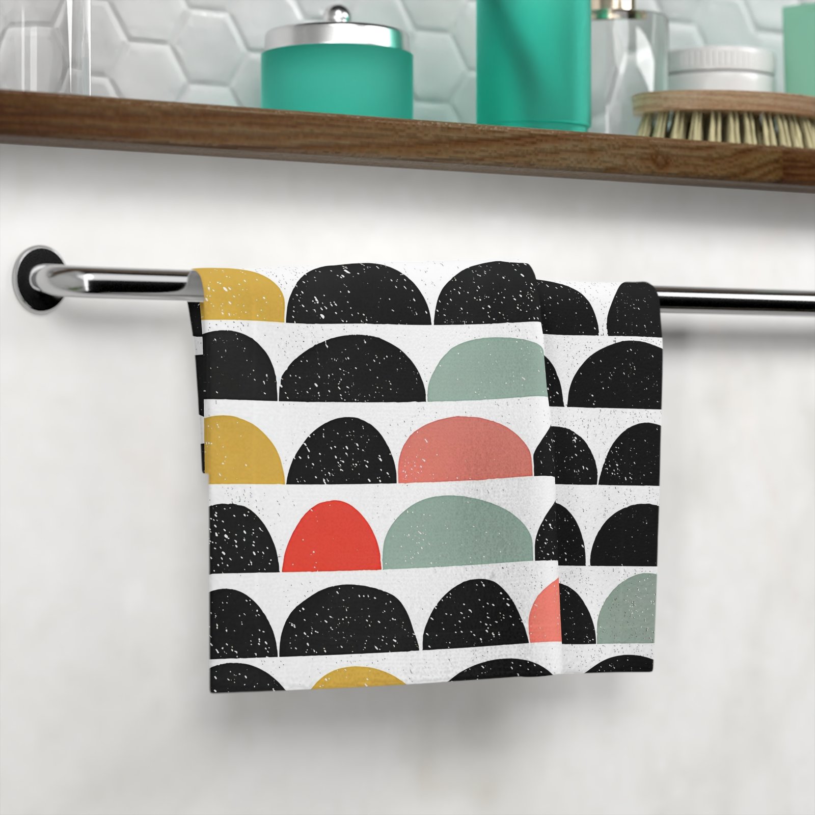 Modern Geometric Face Towel | Stylish Bath Accessory, Home Decor, Gift for Her, Self-Care Essential, Bathroom Makeover - Image 4