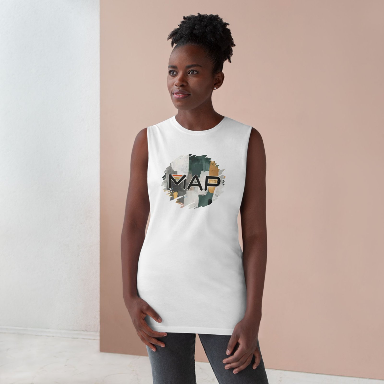 Unisex Barnard Tank Top with Unique MAP Design, Stylish Gym Wear, Casual Summer Top, Workout Tank, Gift for Fitness Enthusiasts - Image 4