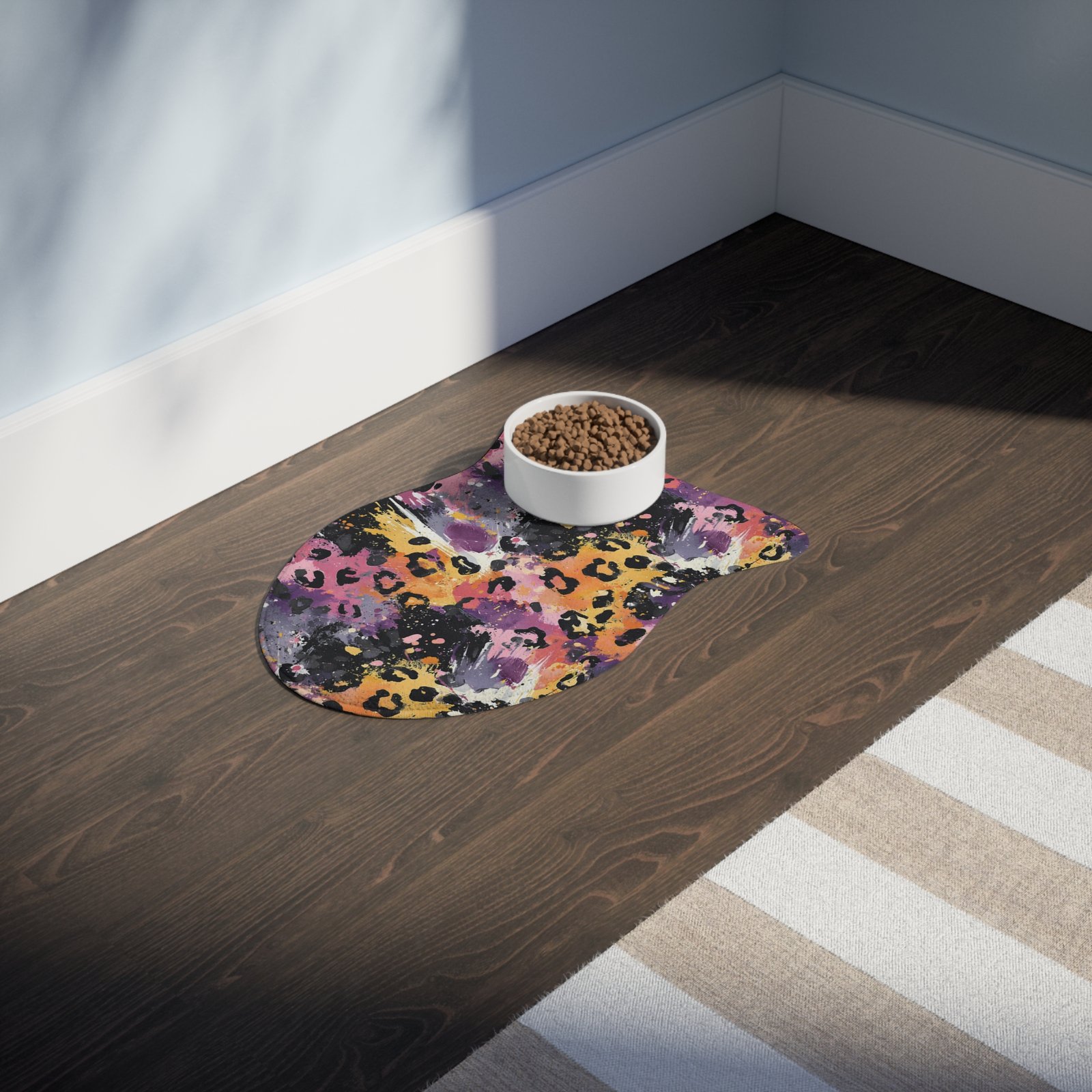 Colorful Leopard Print Pet Feeding Mats, Cat and Dog Bowl Mats, Non-Slip Feeding Pads, Pet Accessories for Home, Gifts for Animal Lovers - Image 11
