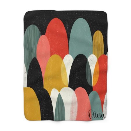 Cozy Sherpa Fleece Blanket with Modern Abstract Design, Perfect for Home Decor, Gift for Friends or Family, Cozy Living Room Accents