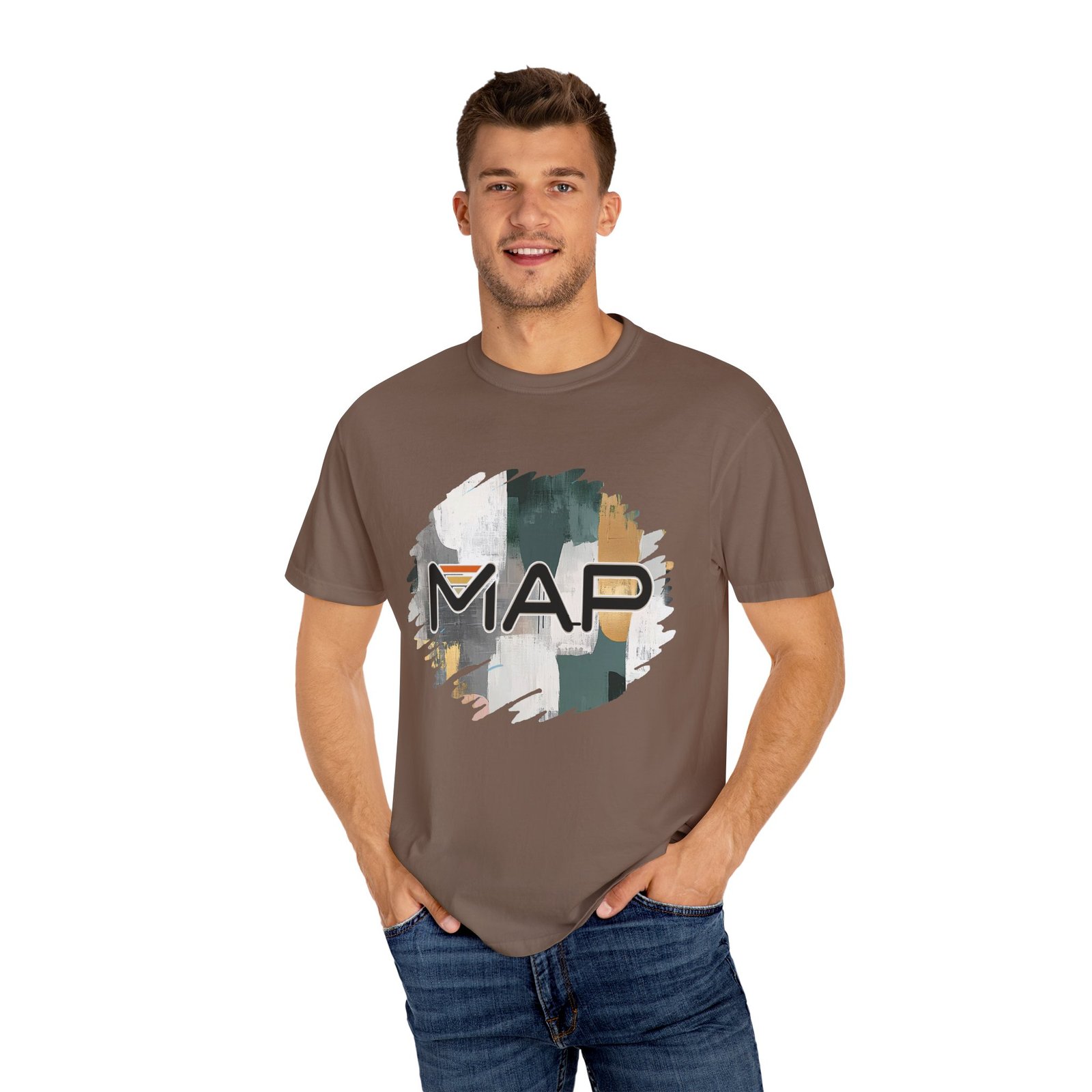 Map-Inspired Unisex Garment-Dyed T-Shirt for Travel Lovers, Casual Wear, Gifts, Outdoor Adventures, Wanderlust Fashion - Image 12