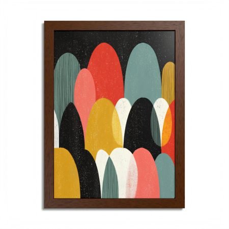 Multi-Color Framed Poster - Modern Abstract Wall Art, Vibrant Home Decor, Colorful Living Room Accent, Unique Gift Idea