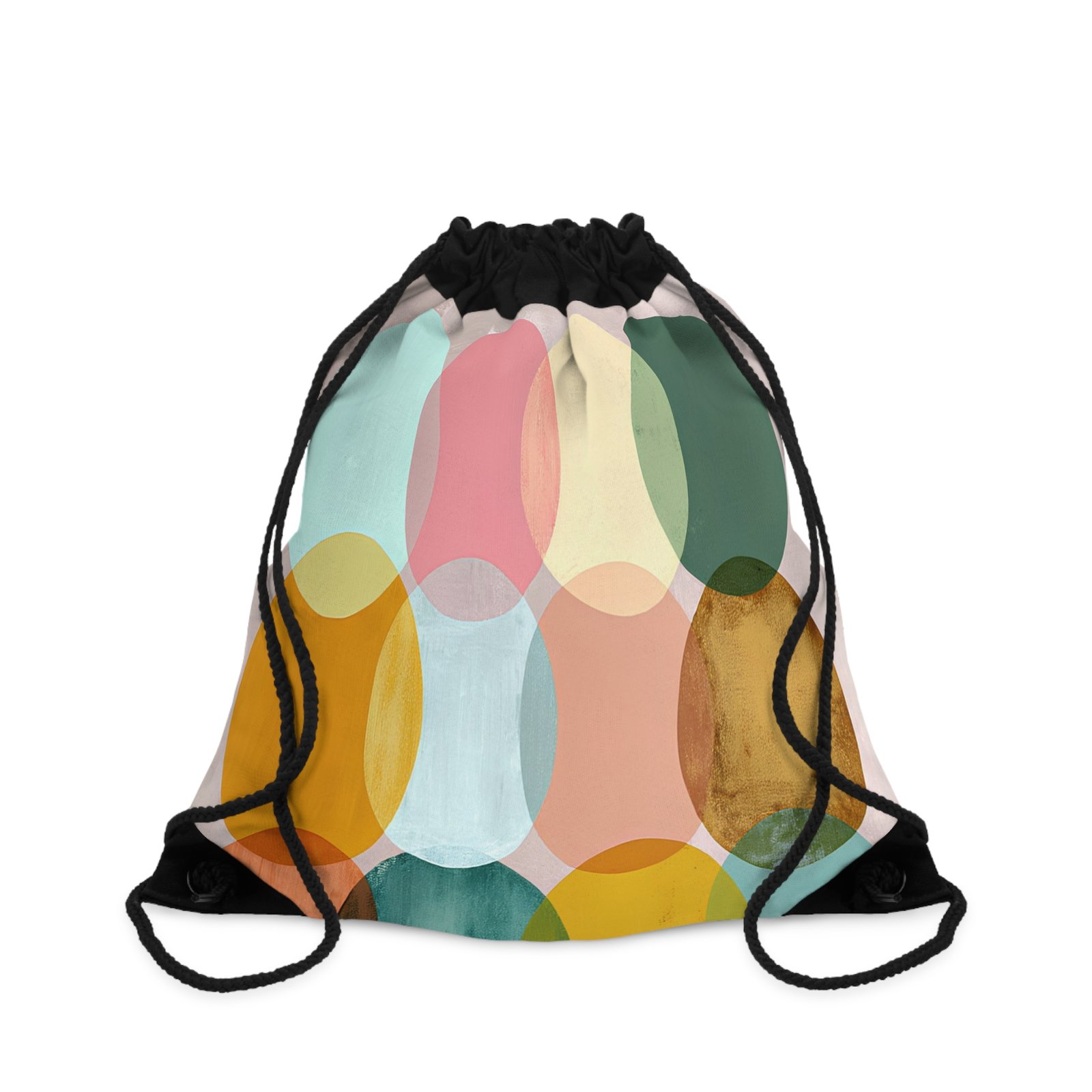 Colorful Abstract Drawstring Bag, Stylish Gym Bag, Tote for School, Art Print Backpack, Trendy Casual Accessories - Image 3