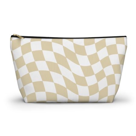 Chic Checkered Accessory Pouch, Makeup Bag, Travel Organizer, Gift for Her, Fashion Accessories