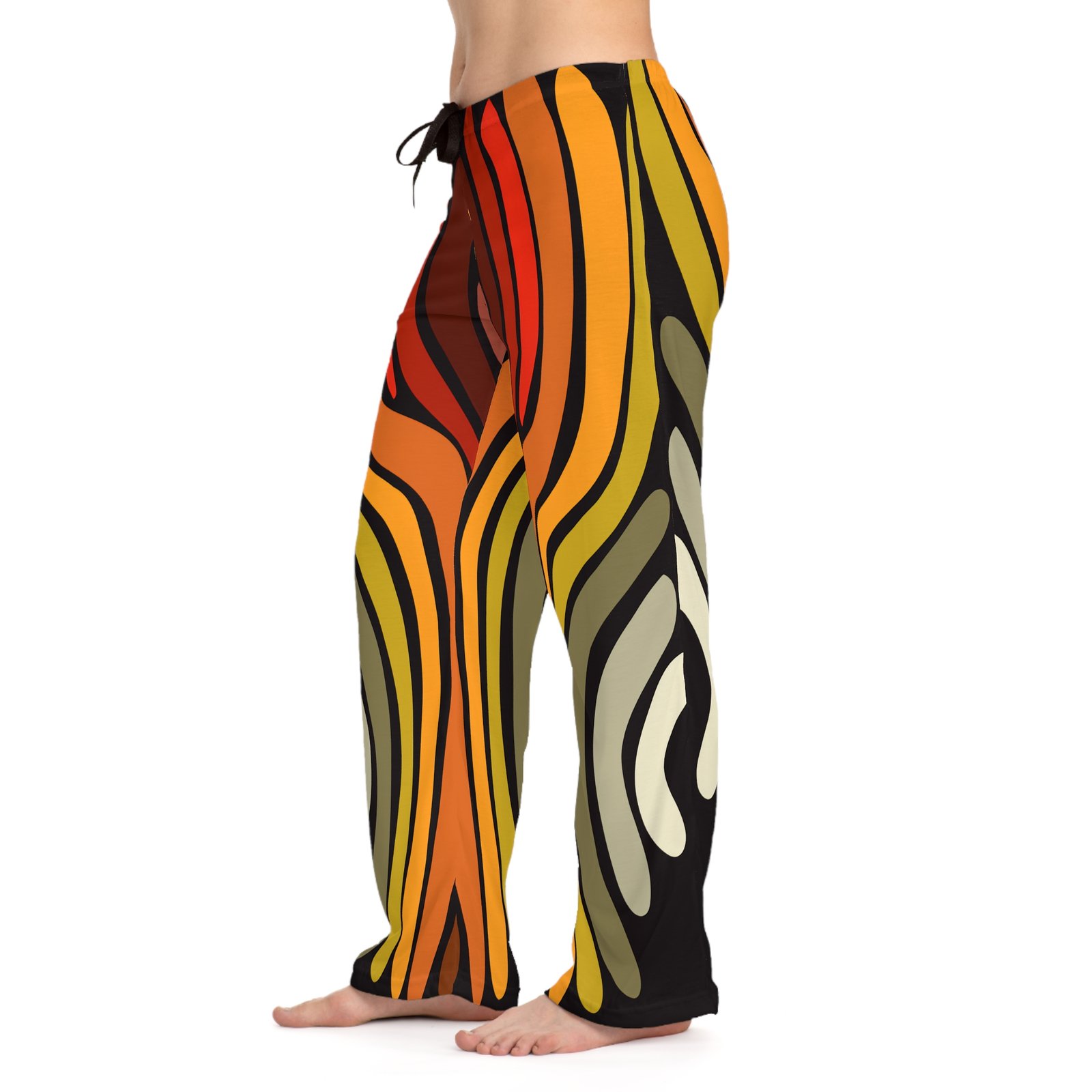 Retro Vibe Women's Pajama Pants, Cozy Sleepwear for Her, Bohemian Lounge Pants, Perfect for Comfort, Gift for Holidays and Relaxation - Image 2