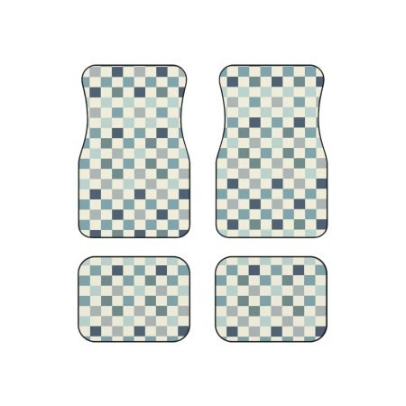 Stylish Car Mats Set, Checkerboard Floor Mats for Cars, Custom Auto Accessories, Gift for Car Lovers, Unique Car Decor