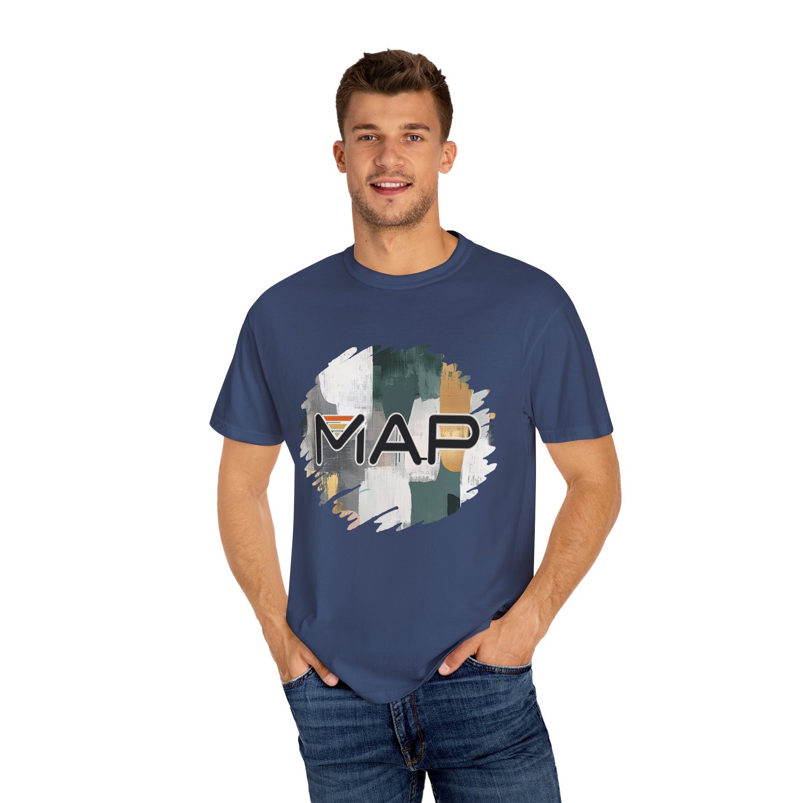 Map-Inspired Unisex Garment-Dyed T-Shirt for Travel Lovers, Casual Wear, Gifts, Outdoor Adventures, Wanderlust Fashion - Image 44