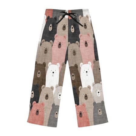 Cozy Bear Print Women's Pajama Pants, Cute Loungewear Gift for Her, Relaxing Sleepwear, Perfect for Sleepovers & Holidays, AOP Design