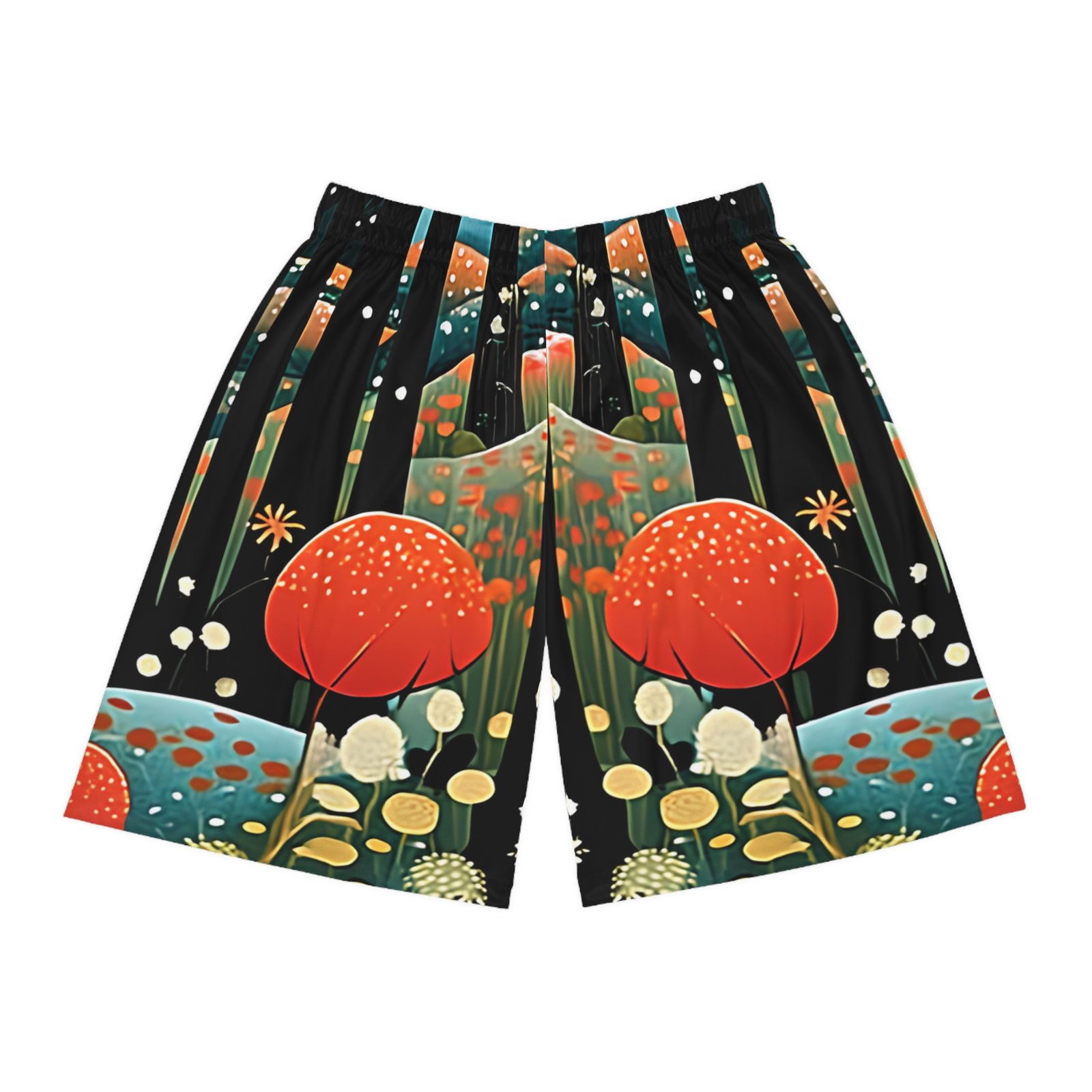 Vibrant Nature-Inspired Basketball Shorts, Colorful Activewear, Summer Sports, Beach Shorts, Unique Workout Gear, Gift for Athletes