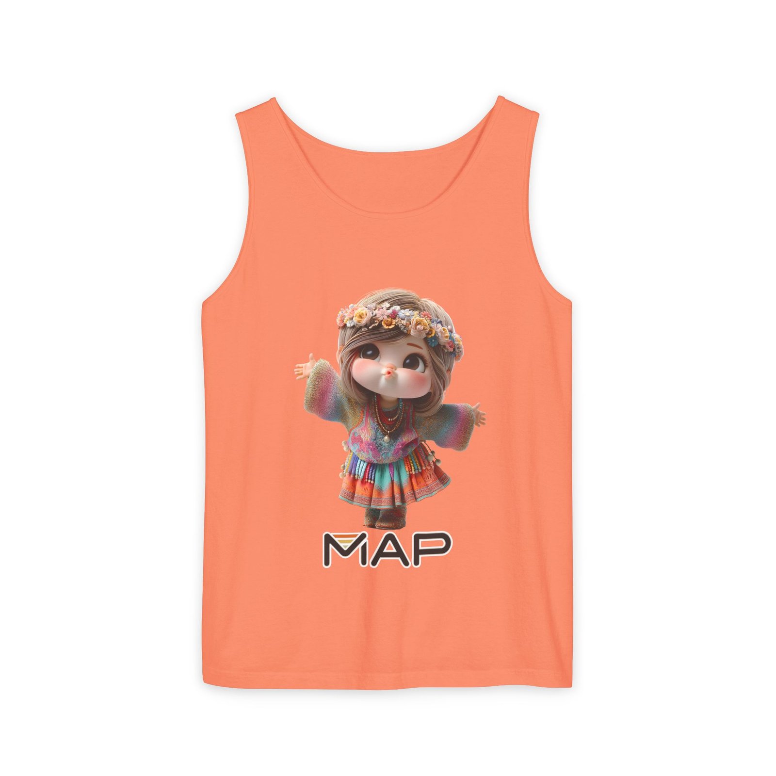 Vibrant Graphic Tank Top with MAP Design, Casual Summer Wear, Gift for Music Lovers, Festival Outfits, Feminine Style - Image 9