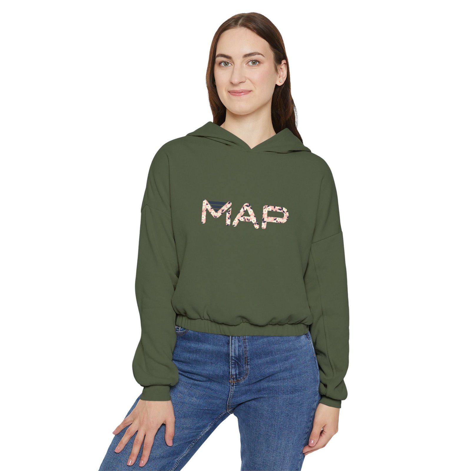 Stylish Cinched Bottom Hoodie with 'MAP' Design, Comfortable Casual Wear, Perfect for Travel, Gift for Map Lovers - Image 7