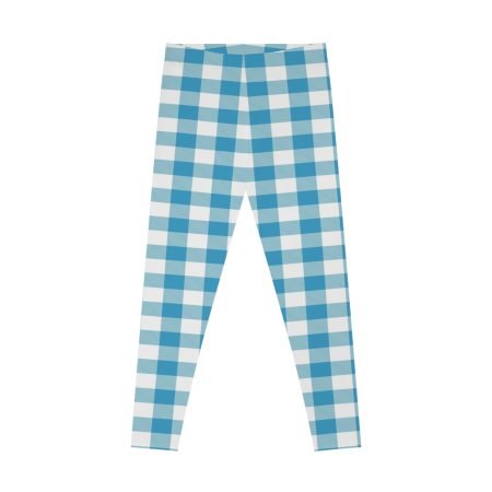 Chic Blue Gingham Stretchy Leggings | Comfort Fit Activewear | Gym, Yoga, Casual Wear, Everyday Style, Gift Idea