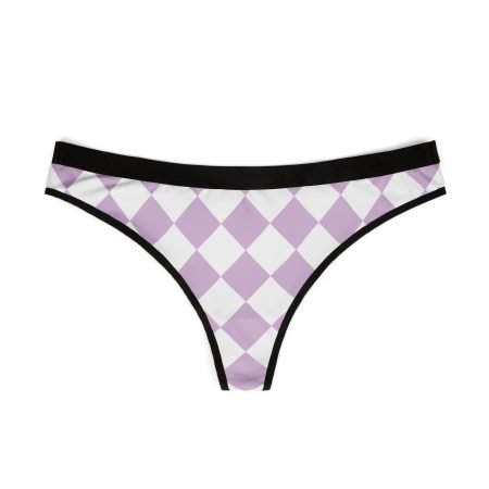 Stylish Women's Thongs - AOP Lavender Argyle Print, Comfortable Underwear, Perfect for Everyday Wear, Gift for Her, Lingerie Essentials