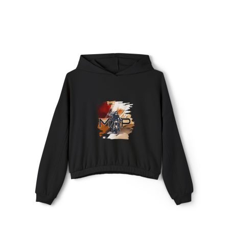 Chic Women's Cinched Bottom Hoodie with Artistic Print, Casual Wear, Gift for Her, Comfortable Fashion, Everyday Style