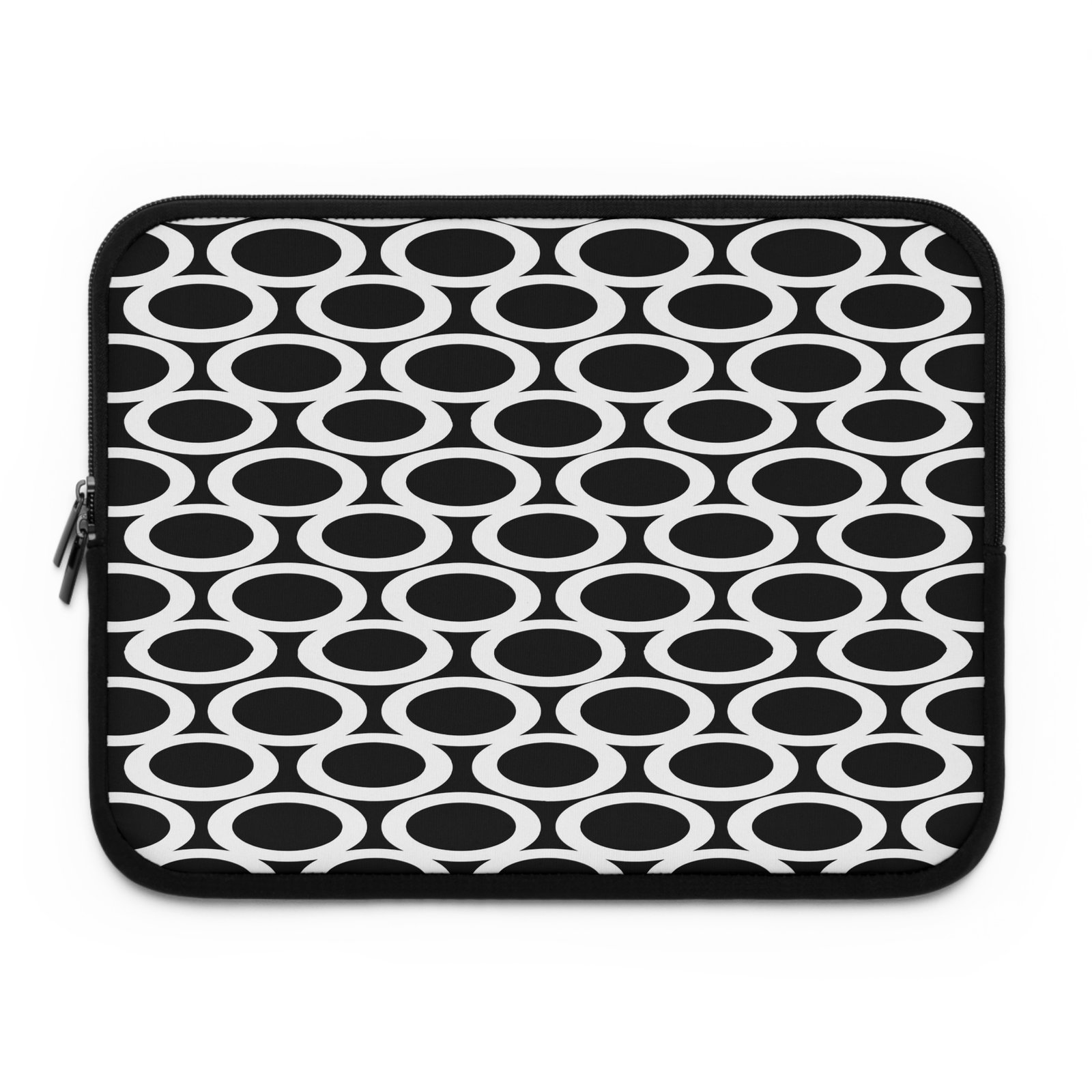 Stylish Black and White Pattern Laptop Sleeve, Modern Tech Case, Computer Protector, Gift for Students, Office Use, Travel Essential