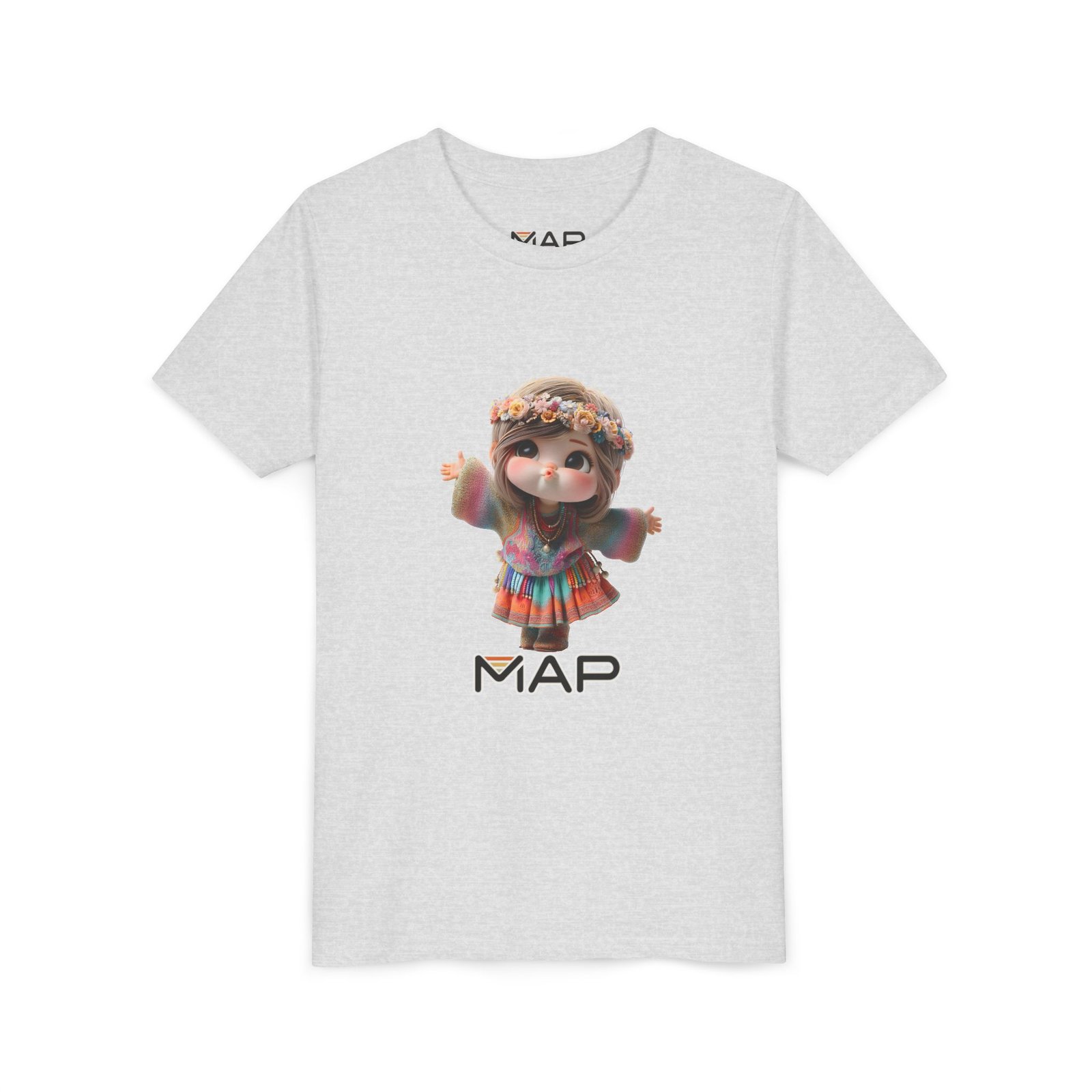 Youth Short Sleeve Tee with 'MAP' Graphic, Fun Kids Tee, Gift for Birthdays, Summer Wear, Festival Outfit, Playful Shirt - Image 7