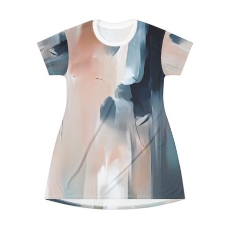 Abstract Art T-Shirt Dress, Bohemian Style, Casual Wear, Summer Dress, Unique Gift Idea, Everyday Outfit